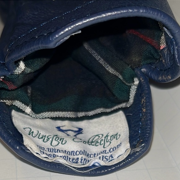 Winston Collection Golf Club Headcover leather Made in USA Navy Blue 9 18 arrows - Picture 7 of 7